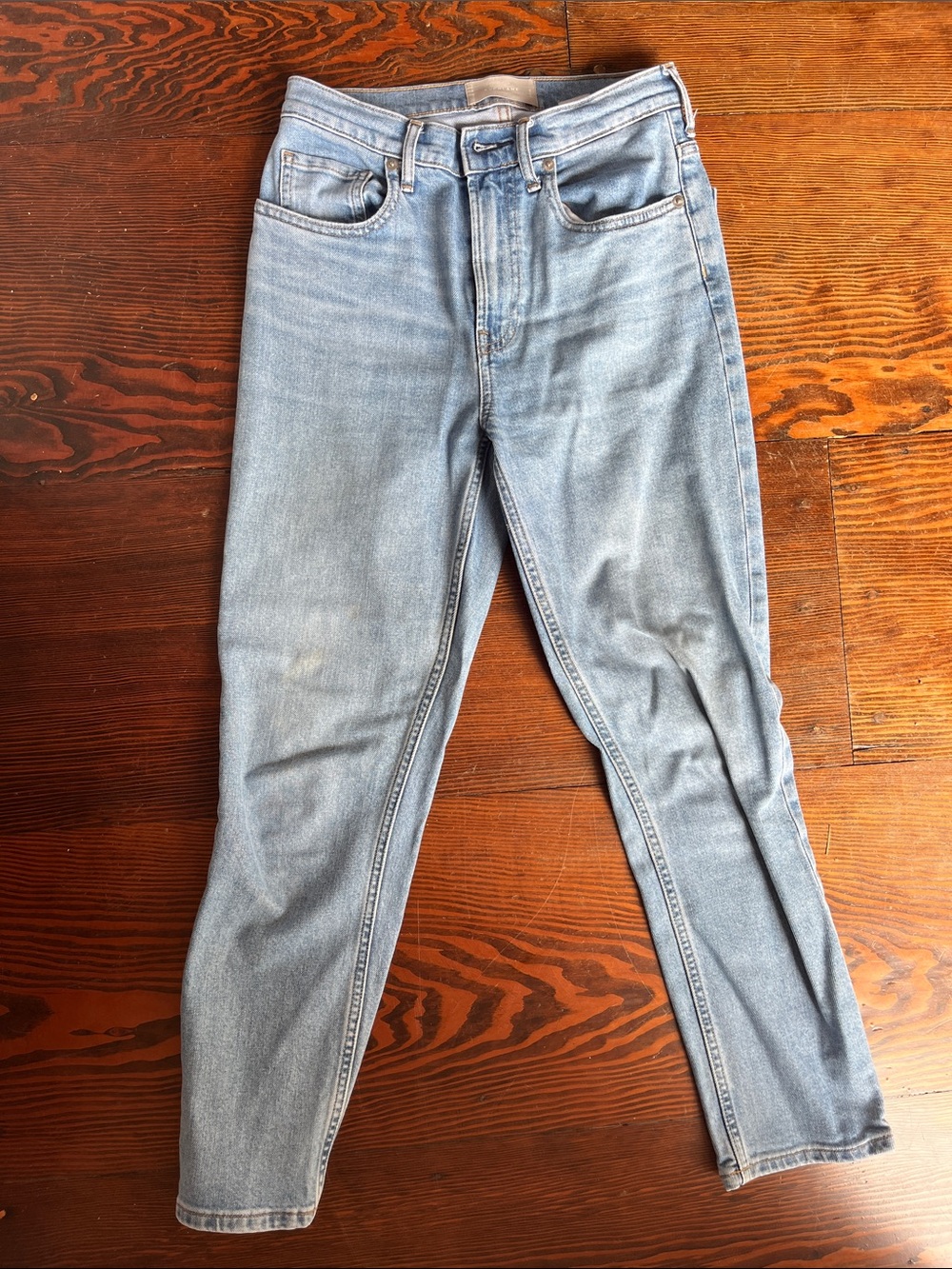 Everlane Light Wash High-Rise Cheeky Straight Jeans Size 26